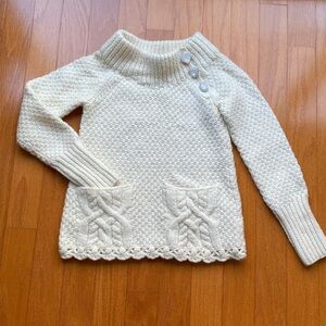 Rebecca Taylor winter cream cable pullover